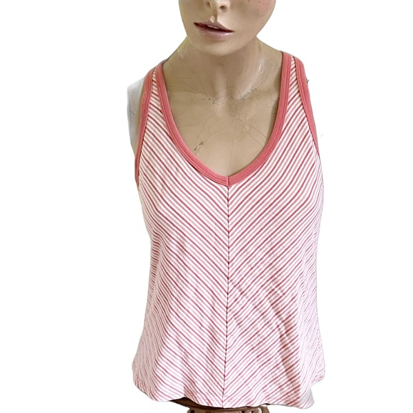 V-Neck Apricot-Striped Tank - Ann Taylor Loft - Picture 4 of 6